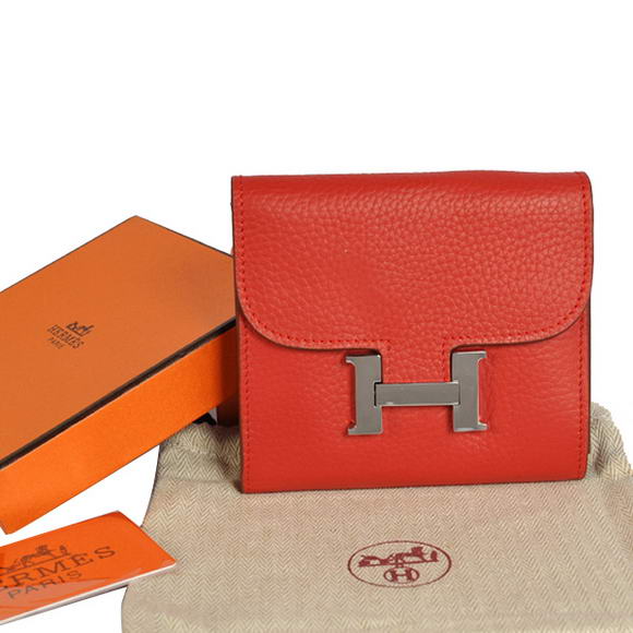 Cheap Fake Hermes Constance Wallets Togo Leather A608 Red - Click Image to Close